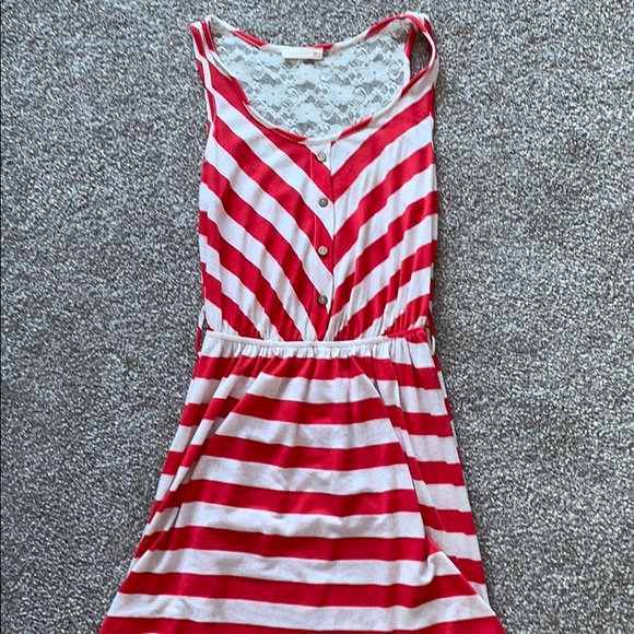 Red and white stripped dress - Picture 2 of 3